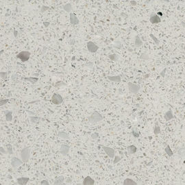 Construction White Terrazzo Tile  Durable Ware Impervious Stain Damage Proof